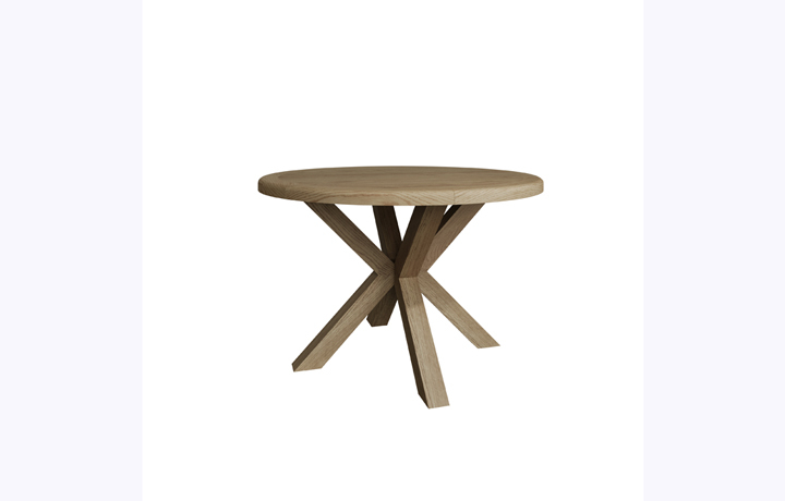 Round Oak & Painted Dining Tables  - Ambassador Oak Round 120cm Dining Table