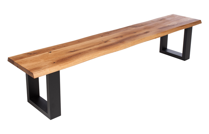 Aurora Solid European Oak - Aurora Oak Bench - Various Sizes Anthracite U Shaped Leg