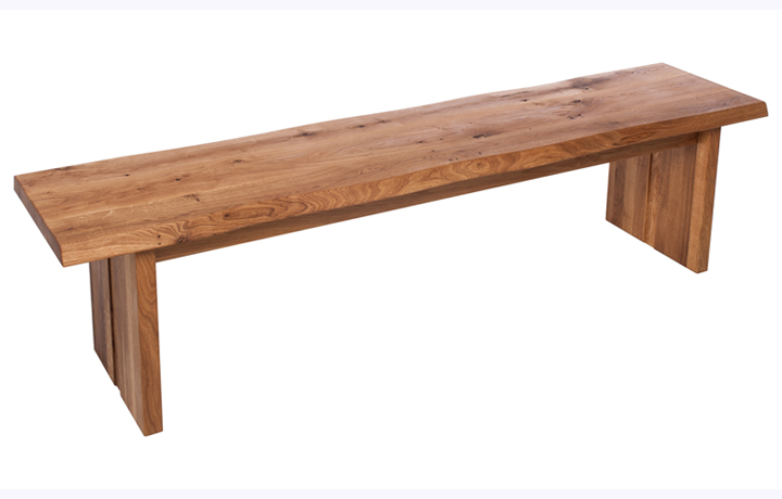 Aurora Solid European Oak - Aurora Oak Bench - Various Sizes Full Wooden Leg