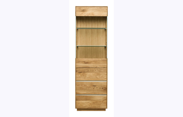 Display Cabinets - Aurora Solid European Oak Display Unit Single