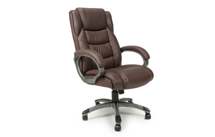 Office Furniture - Regent Executive Leather Faced Brown Office Chair