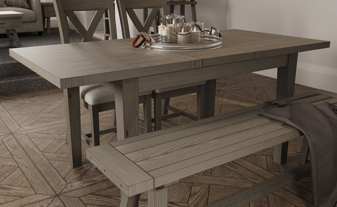 Dining Tables - Jasmine Grey Oak 125-170cm Extending Dining Table