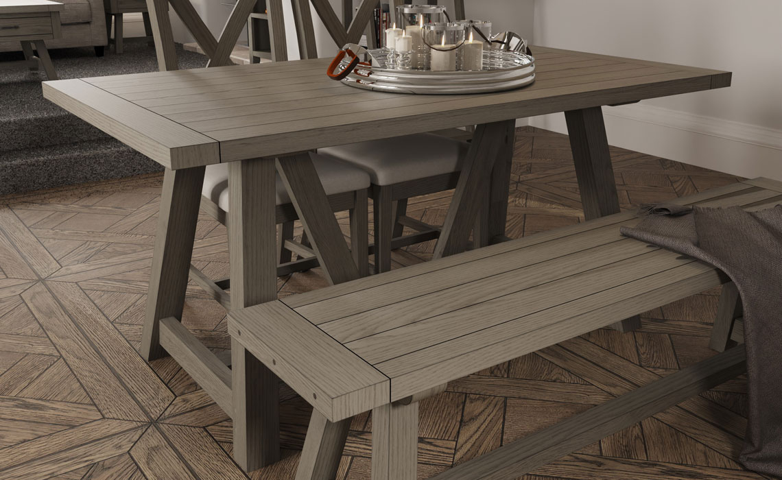 Dining Tables - Jasmine Grey Oak 160cm Dining Table