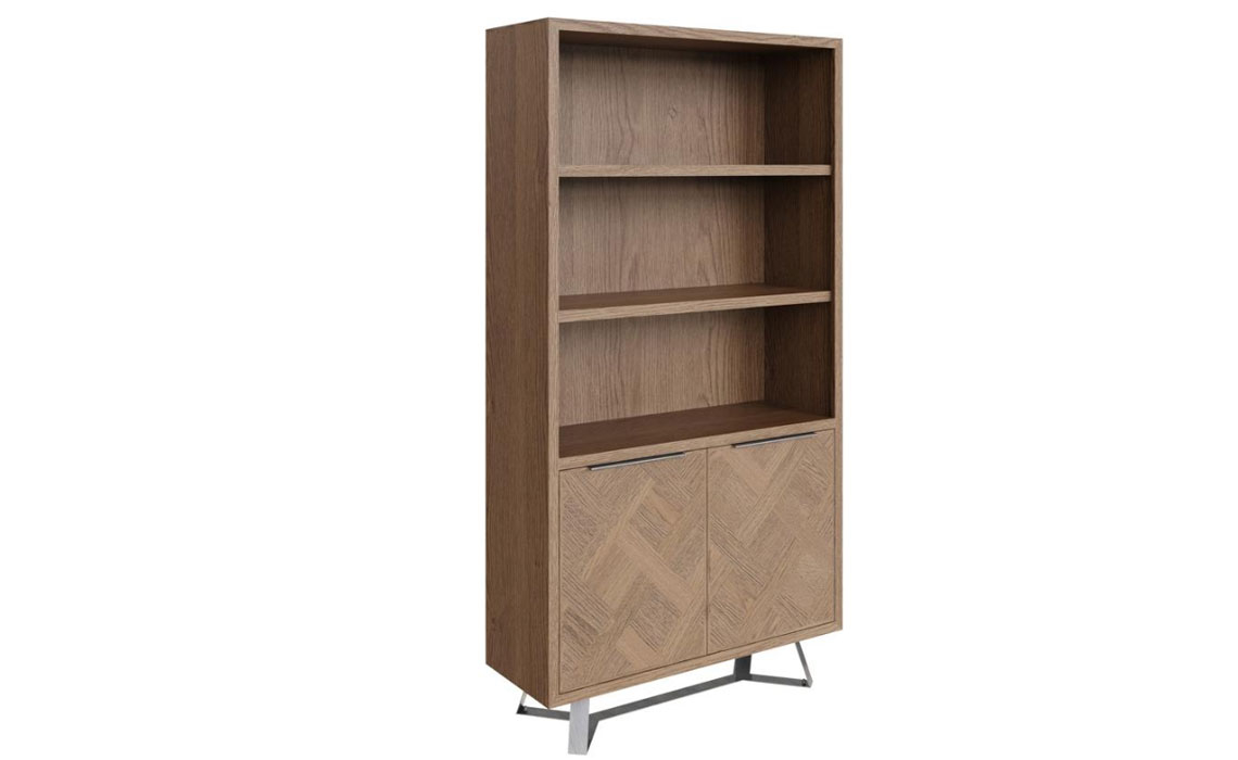 Industrial Bookcases - Marconi Patterned Oak Large Bookcase