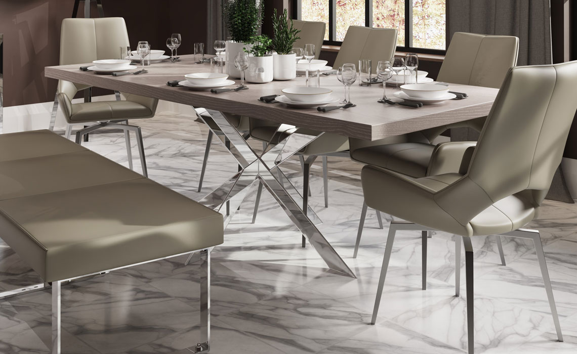 Dining Tables - Brightwell Modern Oak 220cm Star Leg Dining Table