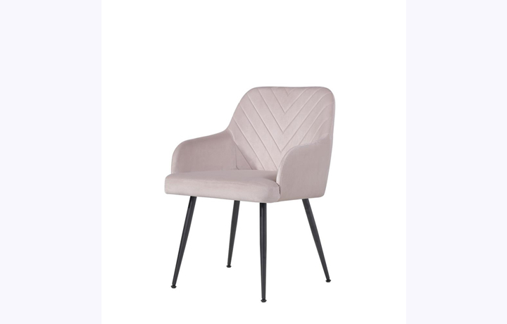 Upholstered Dining Chairs - Avalon Velvet Carver Dining Chair-Taupe