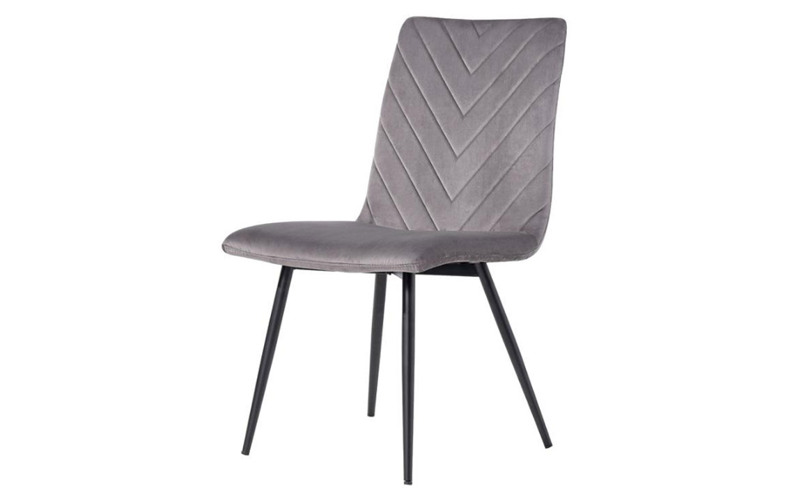Upholstered Dining Chairs - Avalon Velvet Dining Chair - Dark Grey 