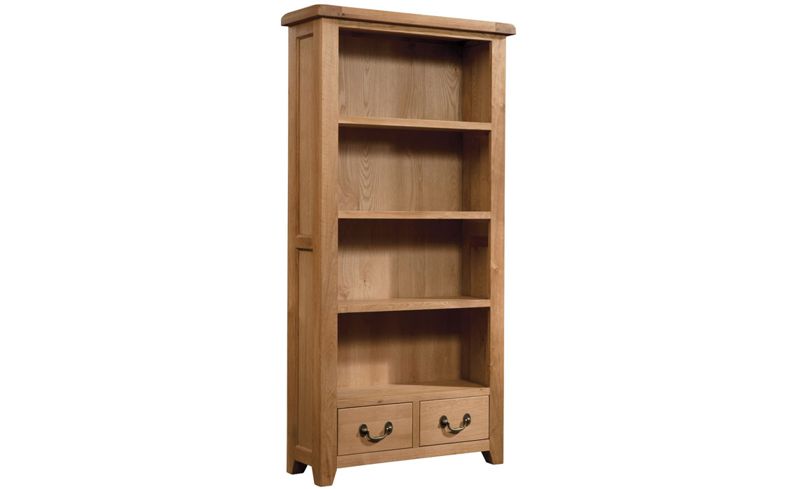 Newborne Oak Collection - Newborne Oak Tall Wide Bookcase 