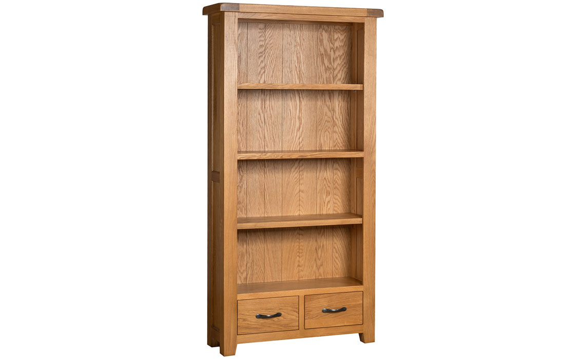 Newborne Oak Collection - Newborne Oak Tall Wide Bookcase 