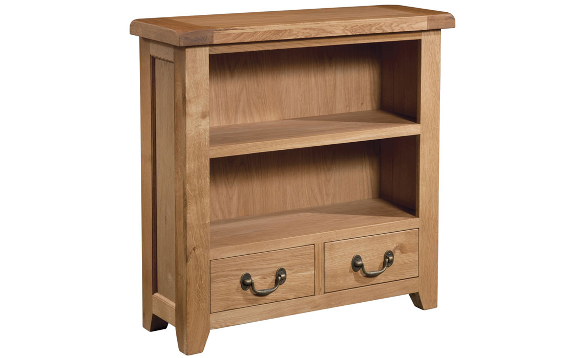 Newborne Oak Collection - Newborne Oak Small Wide Bookcase 
