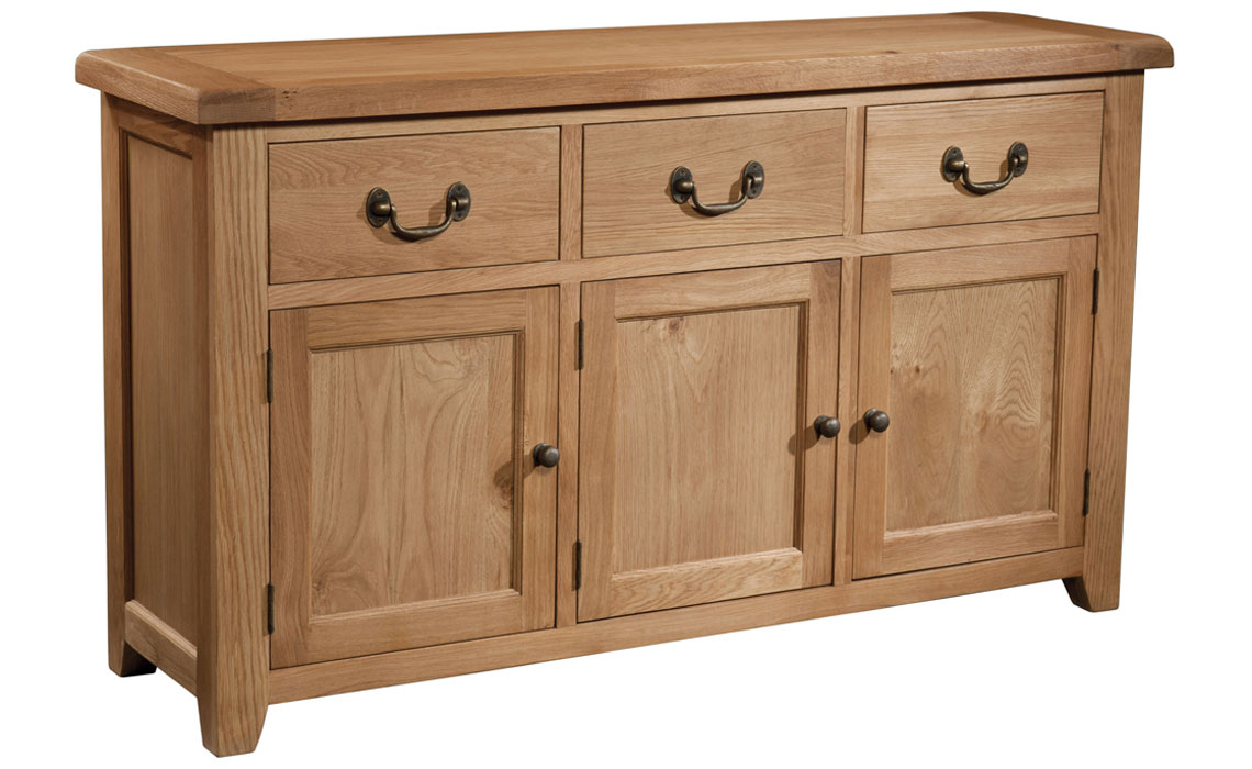 Sideboards & Cabinets - Newborne Oak 3 Door 3 Drawer Sideboard