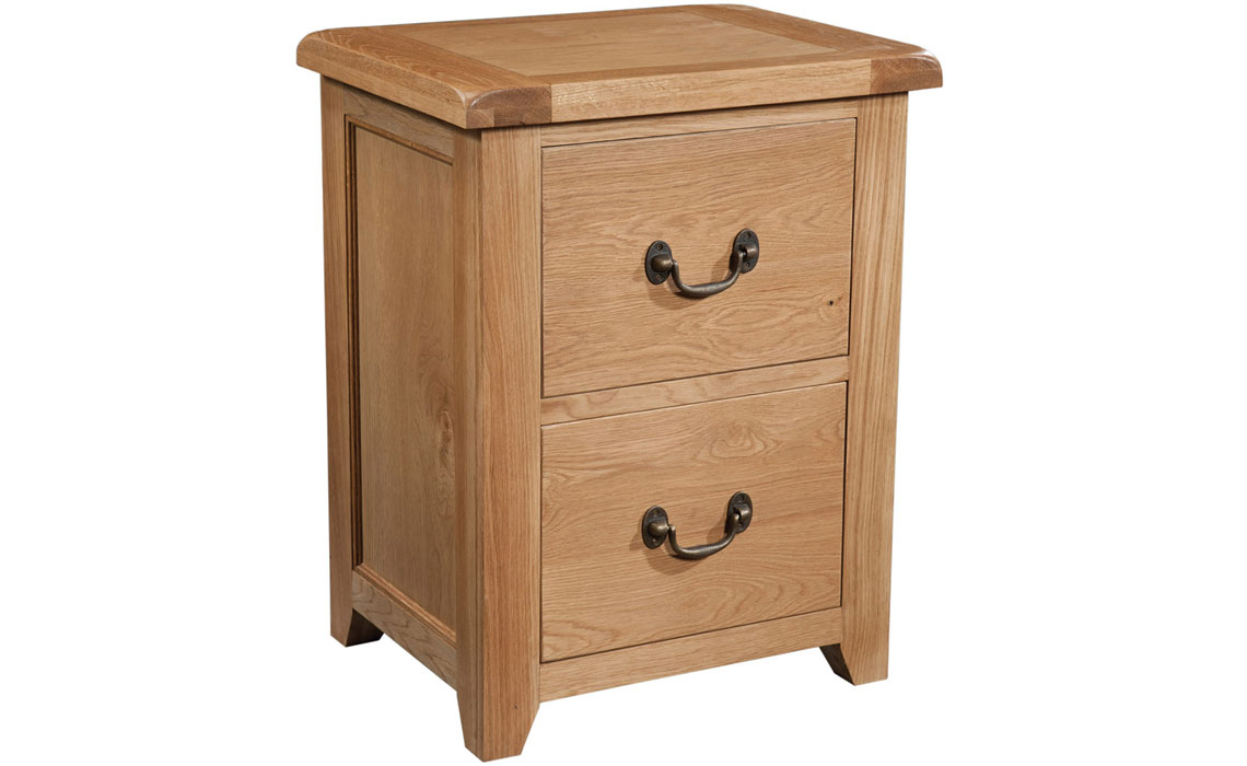 Office Furniture - Newborne Oak 2 Drawer Filing Cabinet