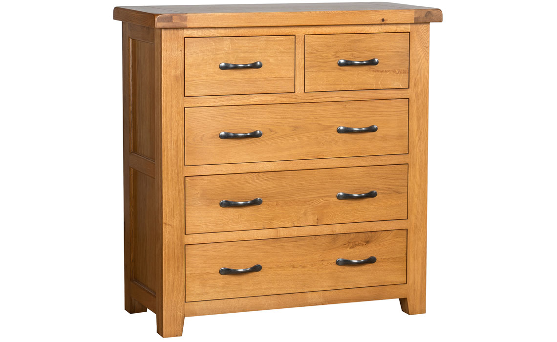 Chest Of Drawers - Newborne Oak 2 Over 3 Chest