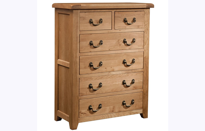 Chest Of Drawers - Newborne Oak 2 Over 4 Chest