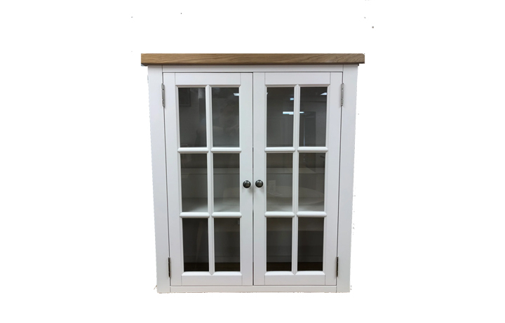 Small Painted Dresser Tops - Suffolk Grey Painted 2 Door Glazed Sideboard Top