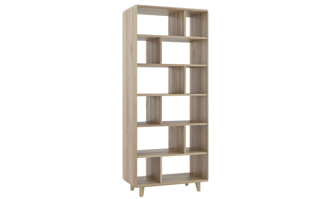 Oxford Solid European Oak Collection - Oxford Solid Oak Tall Open Display Bookcase