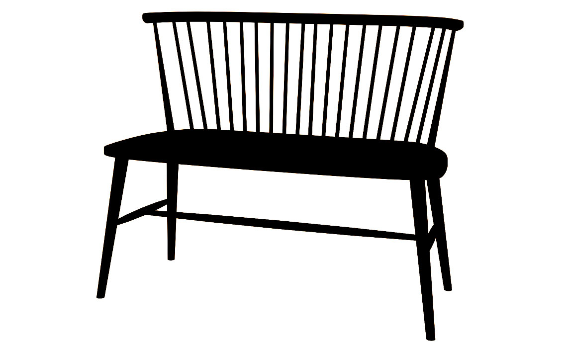 Painted Benches - Oxford Solid Oak Dining Bench - Black Finish