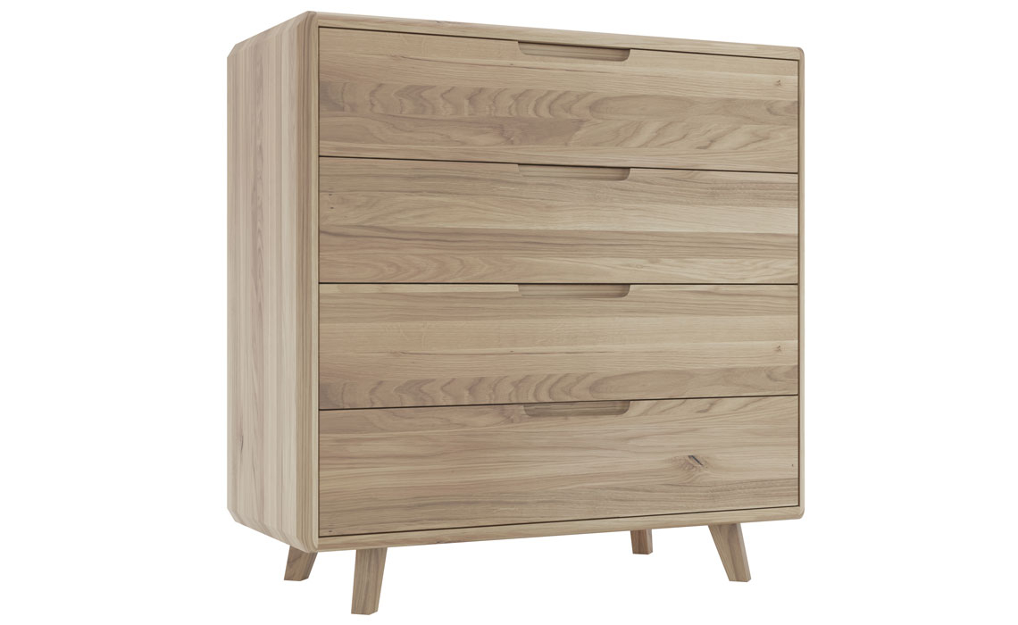 Oak Chest Of Drawers - Oxford Solid Oak 4 Drawer Medium Chest