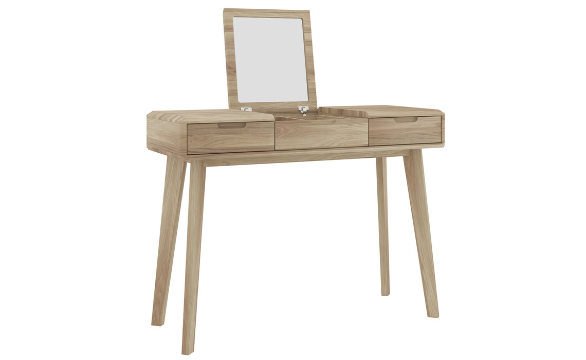Oxford Solid European Oak Collection - Oxford Solid Oak Dressing Table With Mirror