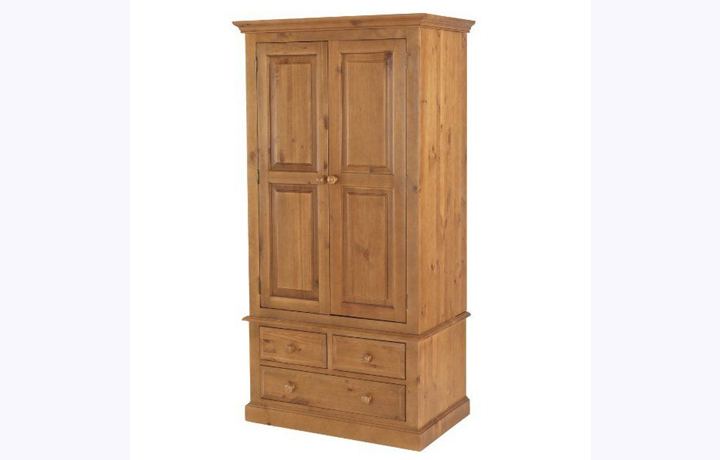 Appleby Pine Collection - Appleby Pine Double Wardrobe With Drawers