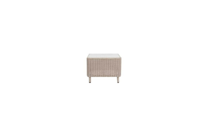 Daro - Santorini Mixed Grey Or Vintage Lace Outdoor Collection - Santorini Vintage Lace Side Table With Glass Table Top