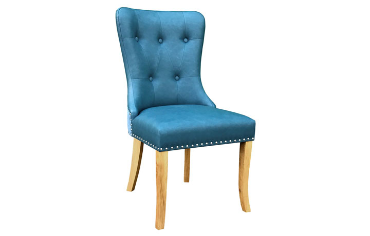Lavenham Oak Furniture Collection - Lavenham Hug Dining Chair Blue