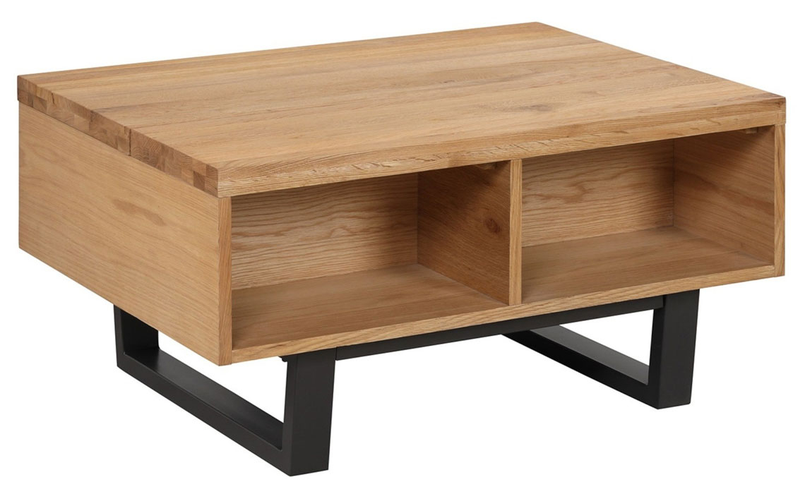 Oak Coffee Tables - Native Oak Storage Coffee Table With Laptop Desk