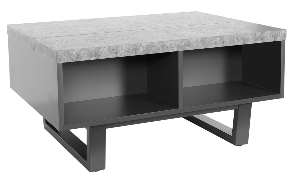 Industrial Coffee Tables - Native Stone Storage Coffee Table With Laptop Desk