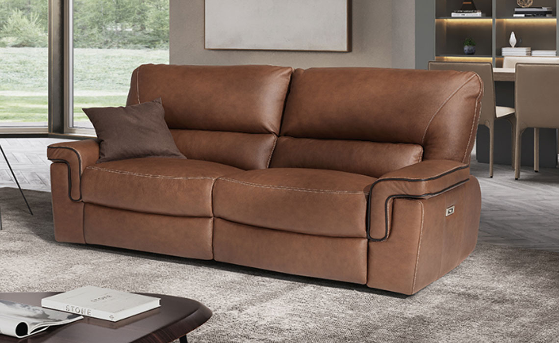 Legend Leather Or Fabric Collection - Legend 3 Seater 2 Cushion Electric Recliner - Fabric Or Leather