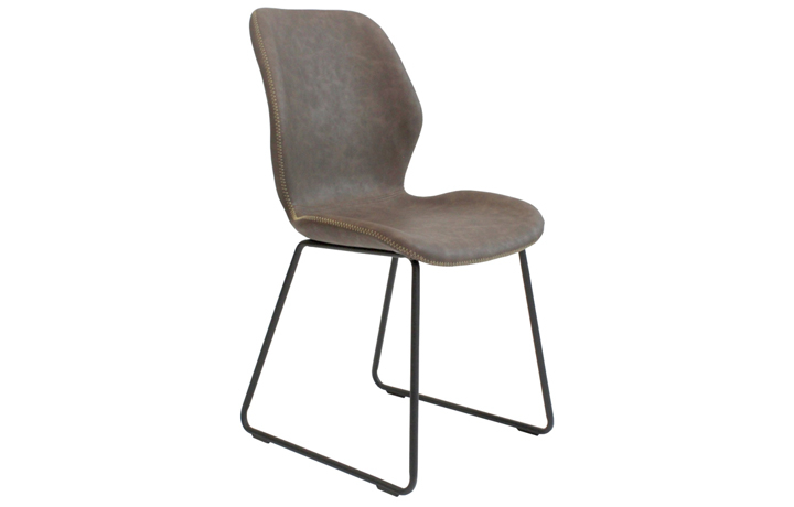 Leather or PU Dining Chairs - Durado Dining Chair-Light Brown With Metal Legs