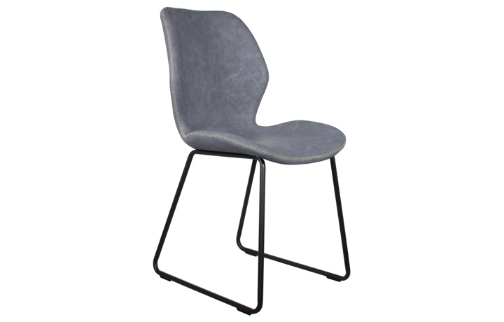 Upholstered Dining Chairs - Durado Dining Chair-Light Grey With Metal Legs