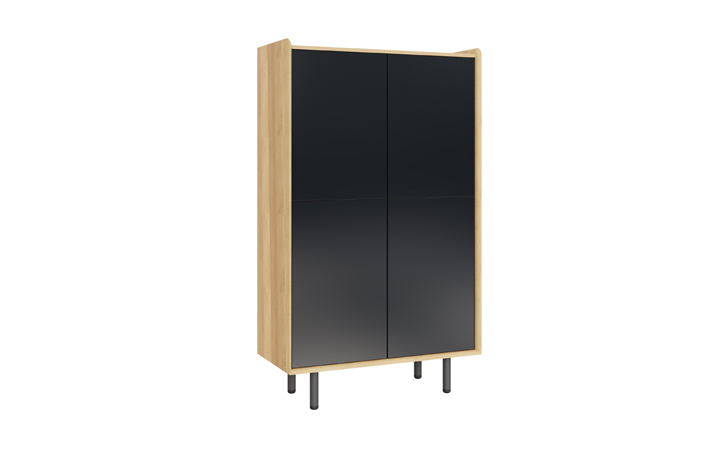 Painted Glazed Display Cabinets - Alto Solid Oak Anthracite Painted Tall Cabinet