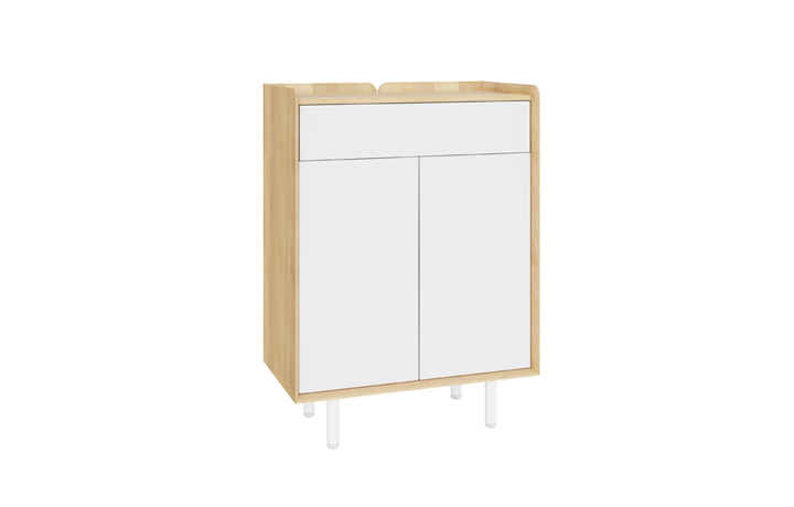 Alto Solid Oak Painted Collection - Alto Solid Oak White Painted Small Cabinet