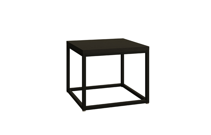 Industrial Coffee Tables - Modal Solid Black Oak Square Side Table