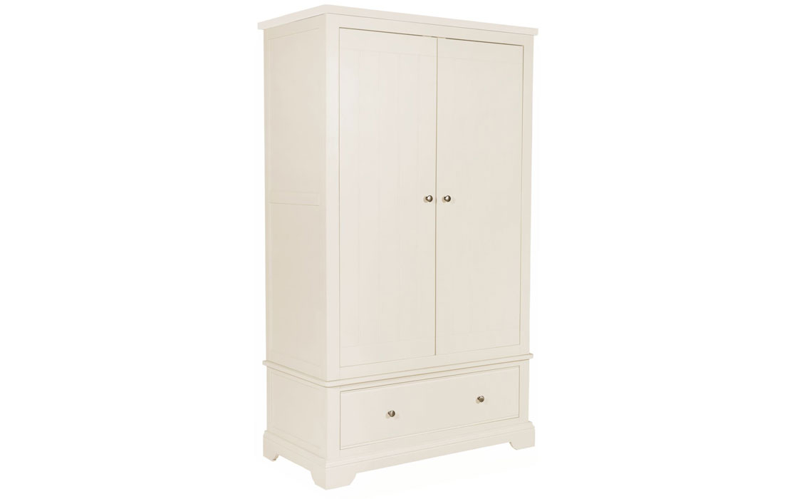 Painted 2 Door Wardrobes - Portland White Gents Double Wardrobe