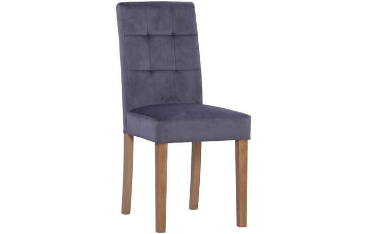 Lavenham Oak Furniture Collection - Melbourne Velvet Dining Chair Graphite