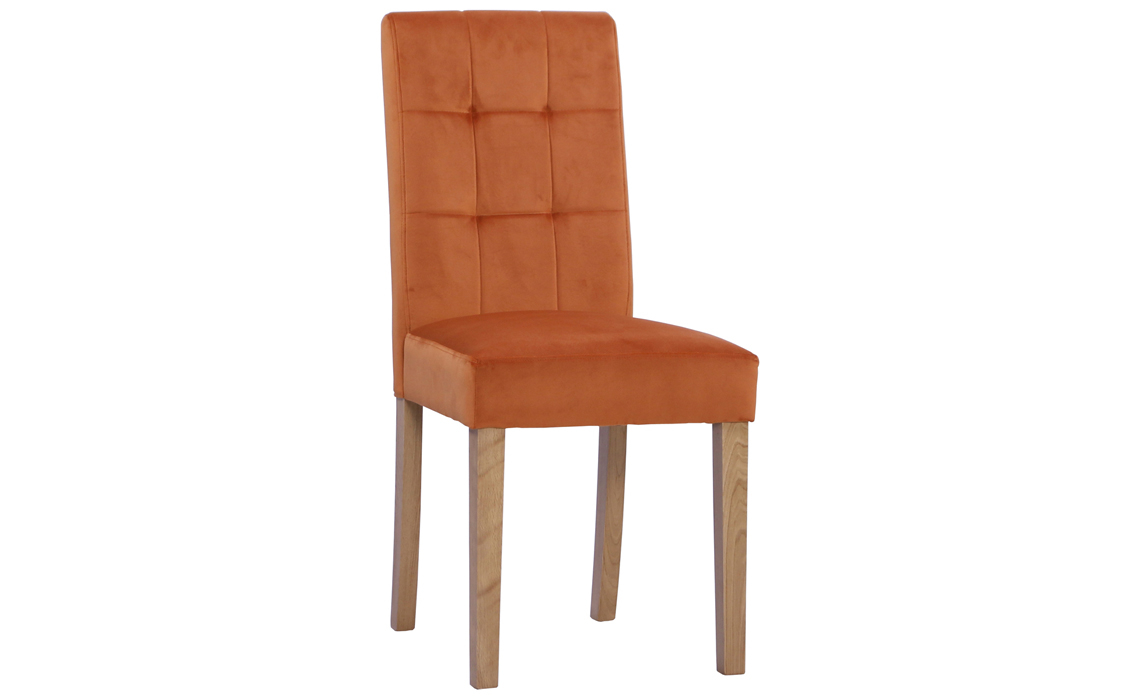 Lavenham Oak Furniture Collection - Melbourne Velvet Dining Chair Sunset