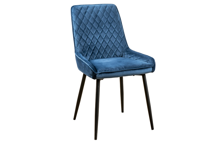 Seattle Diamond-Back Dining Chair - Seattle Soft Touch Diamond-Back Dining Chair Blue